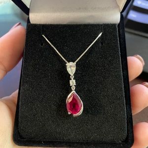 Pear Shaped Drop Pendant in 14k White Gold